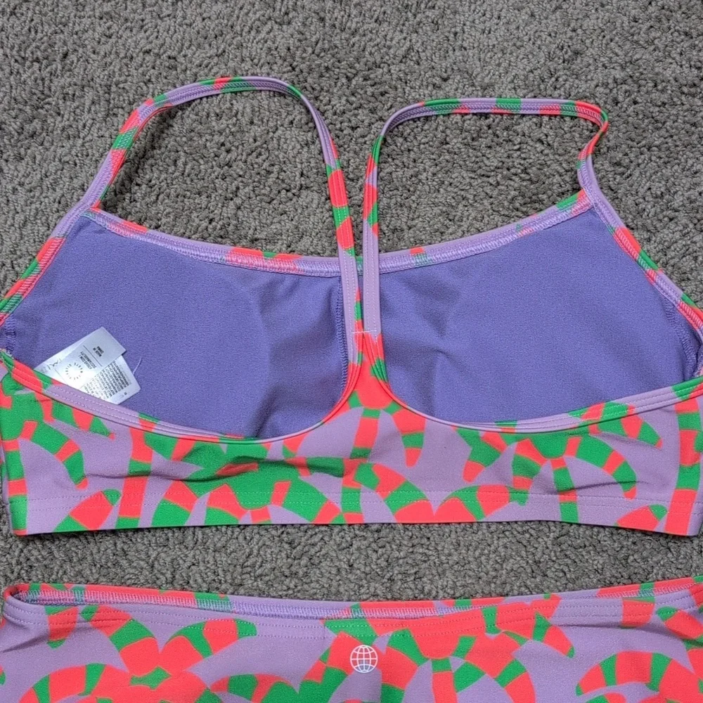 Adidas Farm Rio Bikini Purple Lime Burst High Waist Women's Size Medium - Picture 5 of 14
